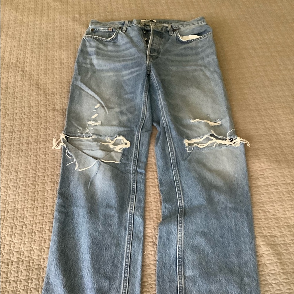 Re/Done Light Blue Distressed Jeans